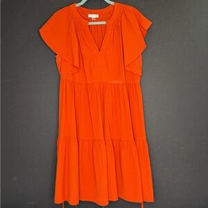 Calvin Klein Vibrant Orange Midi Dress